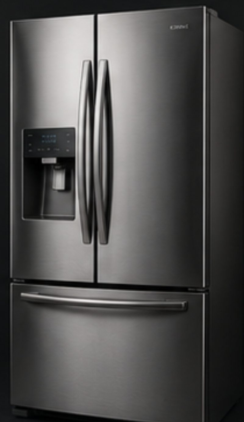 Technician repairing a refrigerator