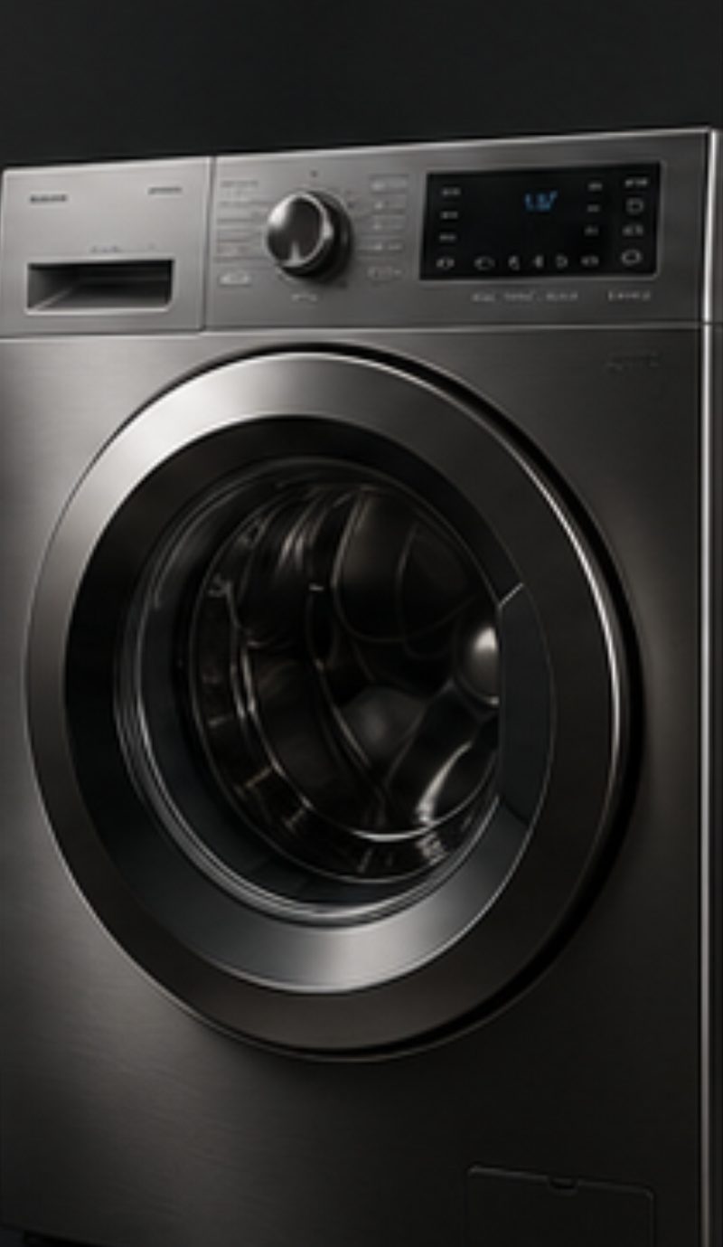 Technician repairing a washing machine